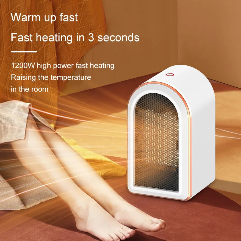 Riscaldatori domestici Mini riscaldatore domestico da 1200 W Riscaldatore elettrico PTC riscaldatore di aria calda ventilatore da tavolo portatile riscaldatore invernale 231031