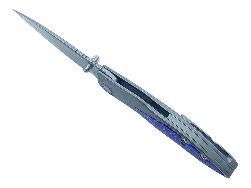 Twosun folding fickkniv med D2 Blade TC4 TTIANIUM HANDLING Vanlig kant TS413-D2-färg