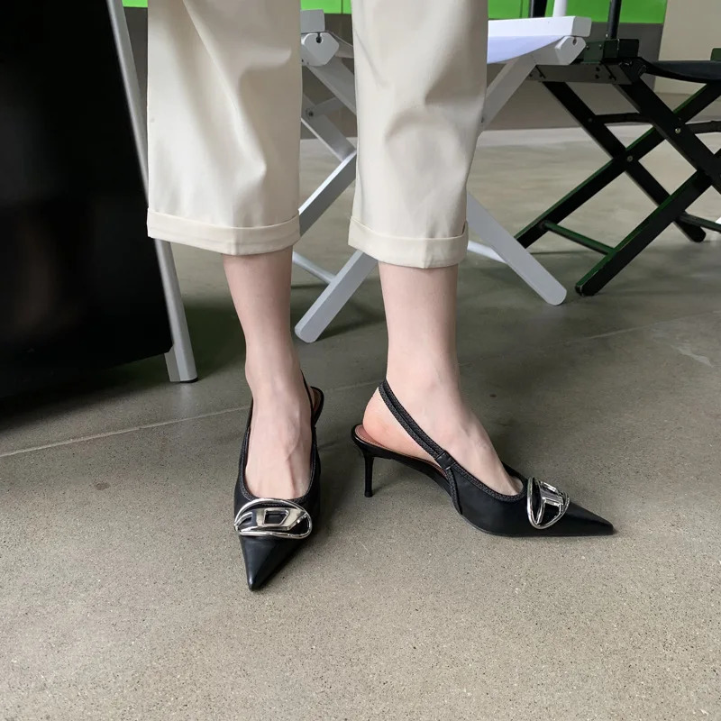 Sandals Personalized Fashion Women Shoe Design Sense Temperament Pointed Tip Celebrity Slim Heels Elegant 231030