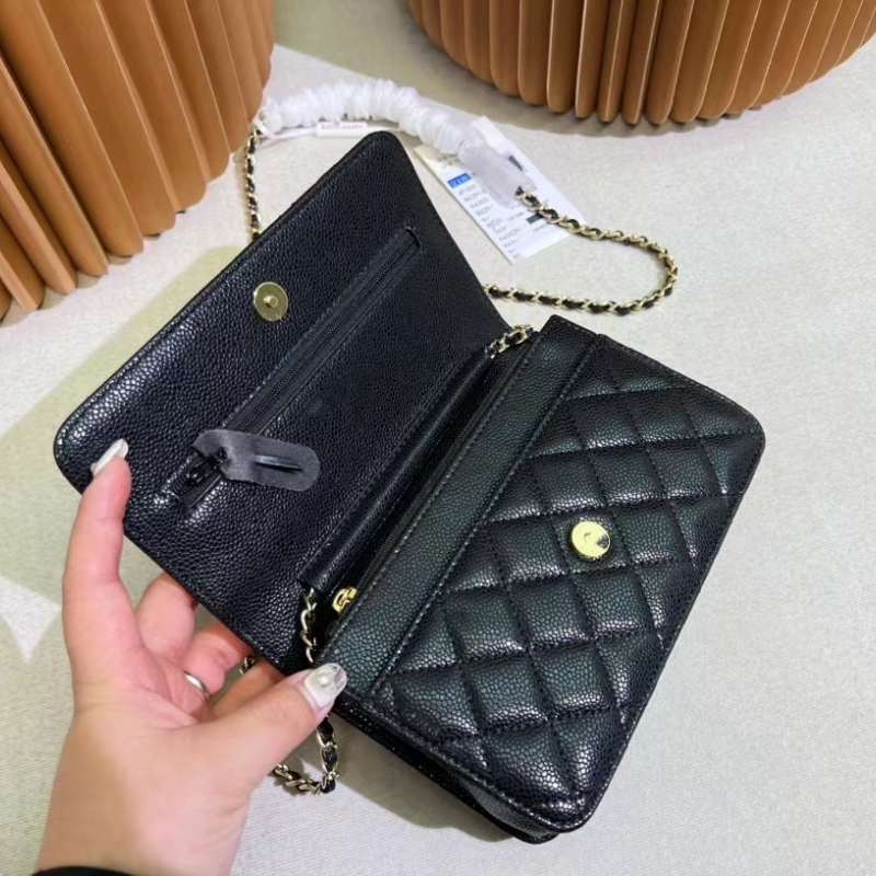 Mini Classic Woc Bag Crossbody Designer Luxury Classic Wallet Woman Bags Sliver Gold Chain Bags Arbetsväskor Fårskinn Caviar Leather Bag for Shopping Business Travel