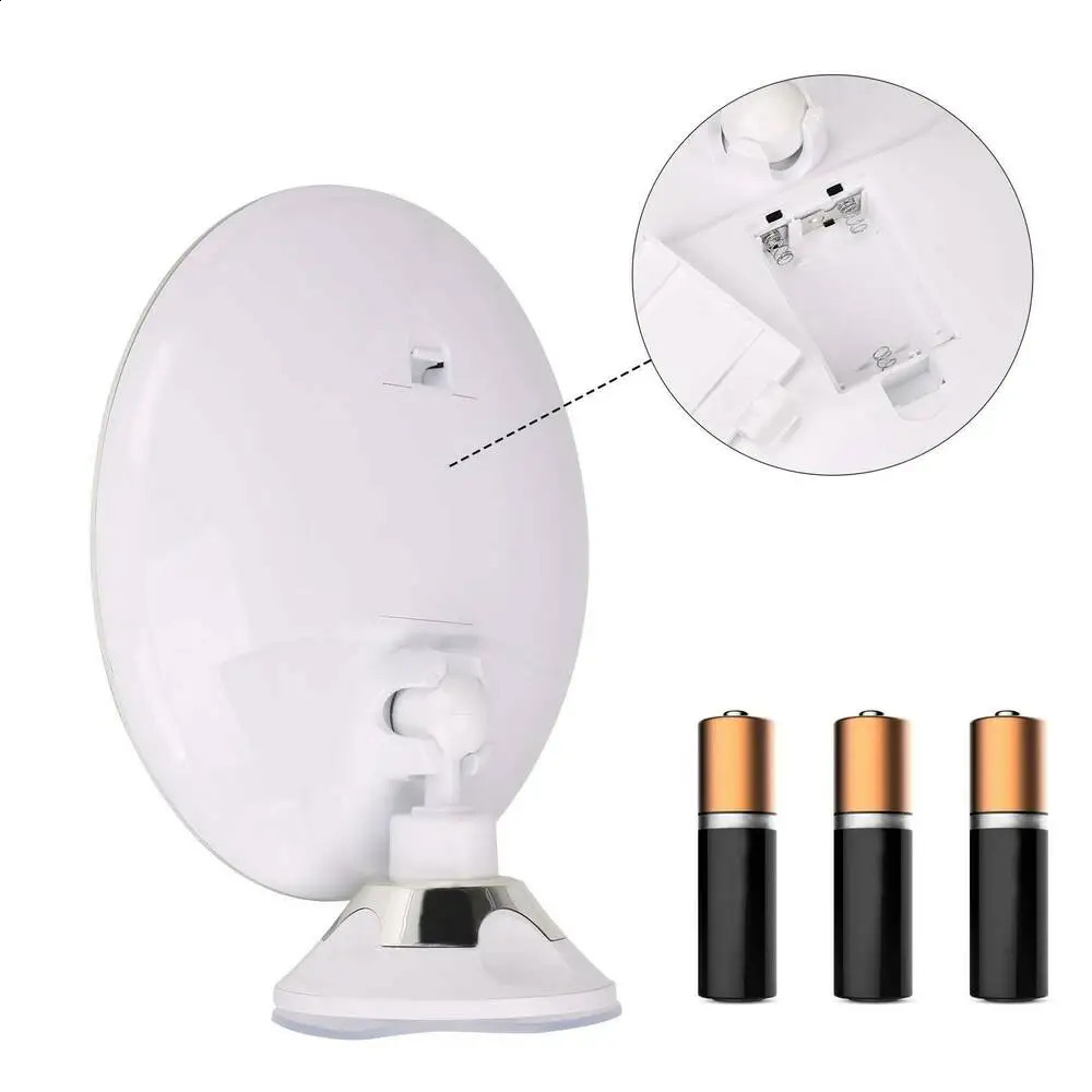 Kompakt flexibel sminkspegel 10x förstoring 14 LED -upplyst pekskärm Vanity Mirror Portable toalettbord Kosmetik 231030