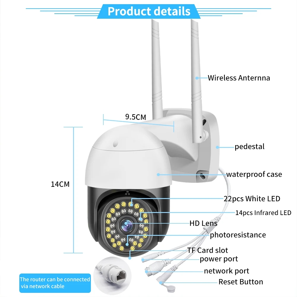 5MP V380 Pro Surveillance Outdoor Draadloze IP Camera Smart Home Twee Manieren AUDIO Waterdichte WIFI Beveiliging CCTV Camera