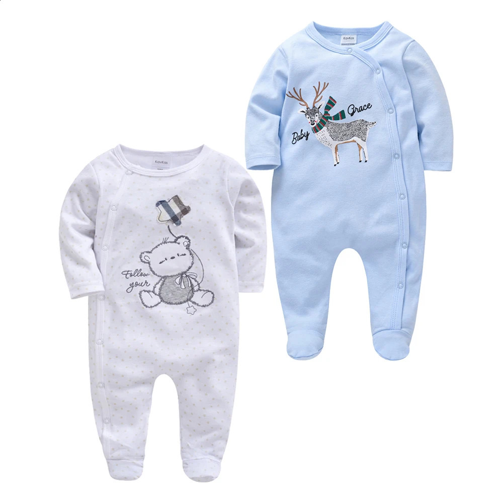 Rompers Kavkas مجموعة Baby Boy Sleeve 100 Cotton Cartoon Print Eass 0 12 شهر