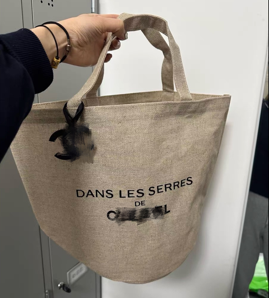 Sac en toile Beige commémoratif pour plantation de jardin de styliste, sac de plage étanche avec logo pendentif, sac de transport avec lettre imprimée, sac de rangement pour la maison, sac de courses