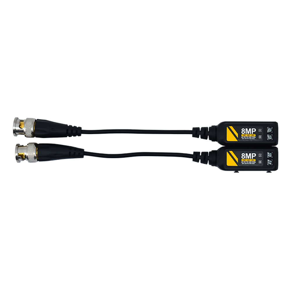 Twisted BNC CCTV Video Balun Passive Transceivers Support AHD/CVI/TVI 8MP 4K Camera Cat5e/ Cat6 UTP Cable Connectors