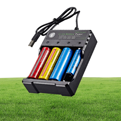 Multifonction 18650 USB Chargeur Quad Slot Liion Battery Power pour 37 V Batteries de lithium rechargeable7590527