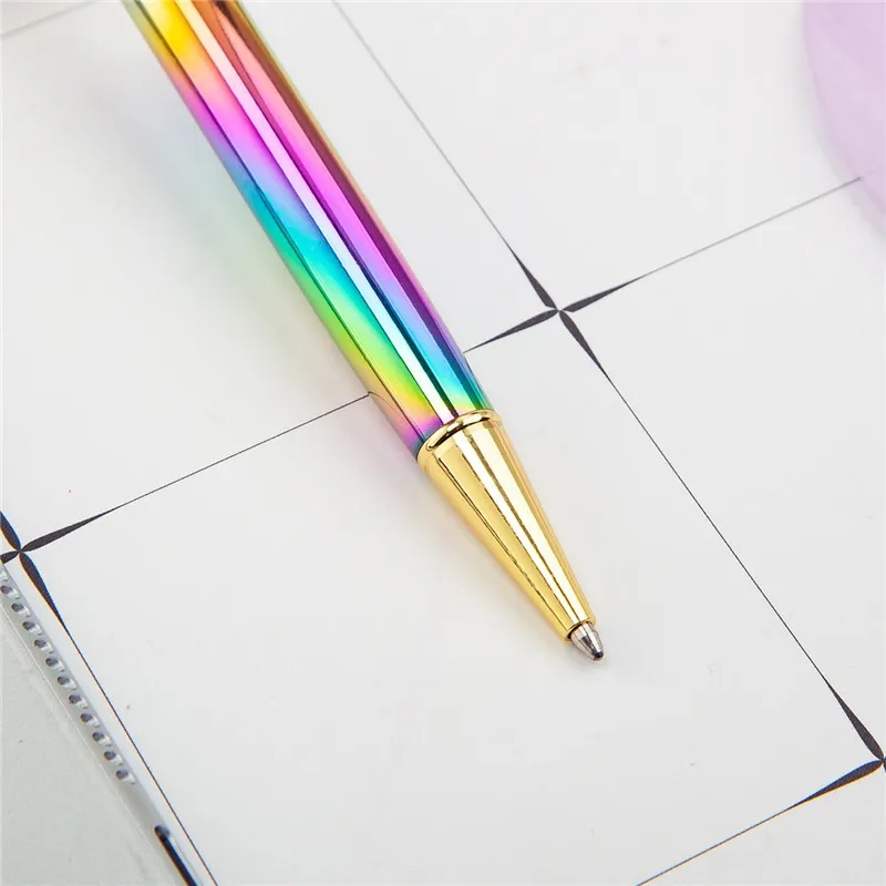 Atacado 27 cores criativo tubo vazio canetas esferográficas diy auto-enchimento caneta de metal escola papelaria material de escritório escrita presente