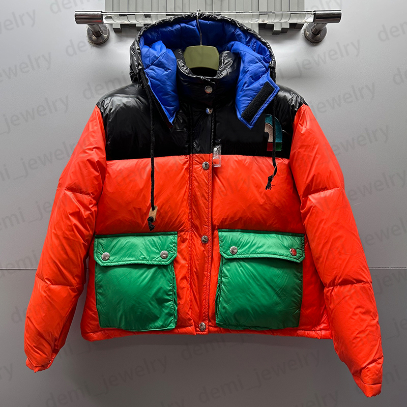 Men Women Down Jackets Parkas Down Jacket Hooded Embroidery Color Contrast Premium Slim Corset Thick Outfit Windbreaker Pocket Outsize Warm