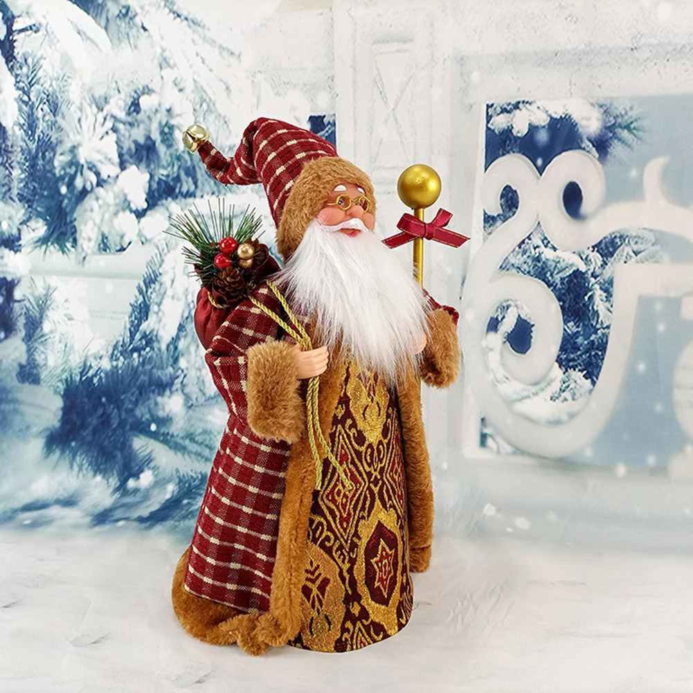 Рождественские украшения Сани Лыжи Санта-Клаус Стоящая кукла Рождественская елка Висячие кулон Статуэтки Плюшевые игрушки Орнамент Рождество Праздничная вечеринка Декор Поставки 231030