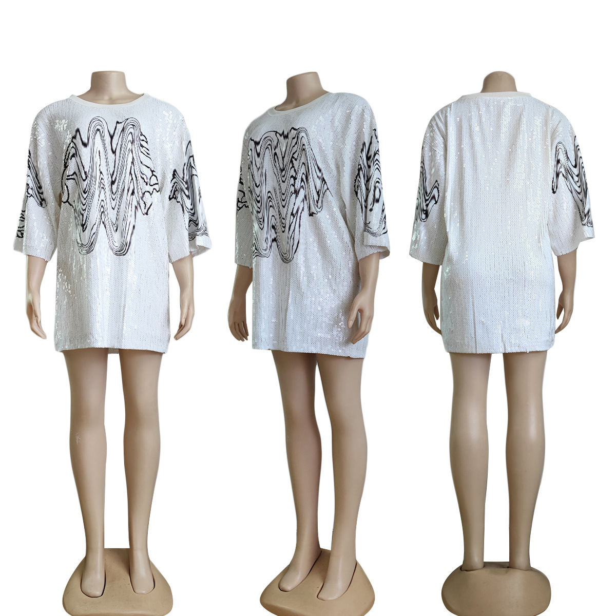 ディグナースパンコールTシャツドレス女性パイレットヒップホップシャツドレスクラブウェアフリー船