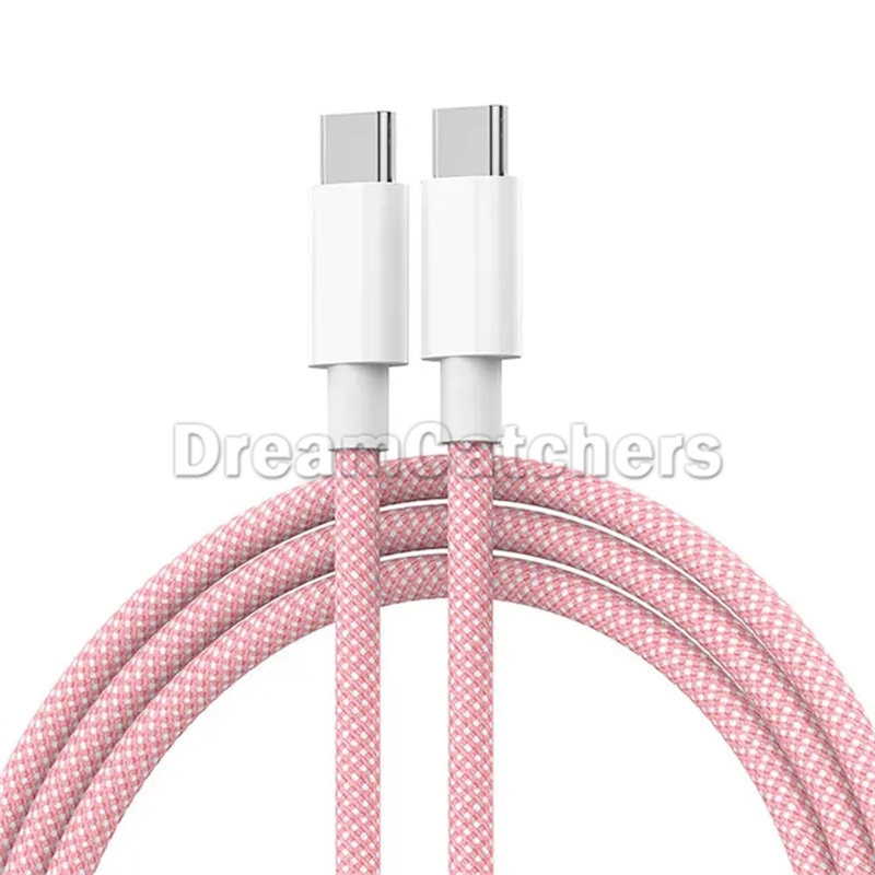 USB-C naar USB-C 20W PD-oplader Datakabel type-c naar type-c 1m 3ft 2m 6ft Meerkleurige kleurrijke gevlochten nylon koordlijn voor smartphone