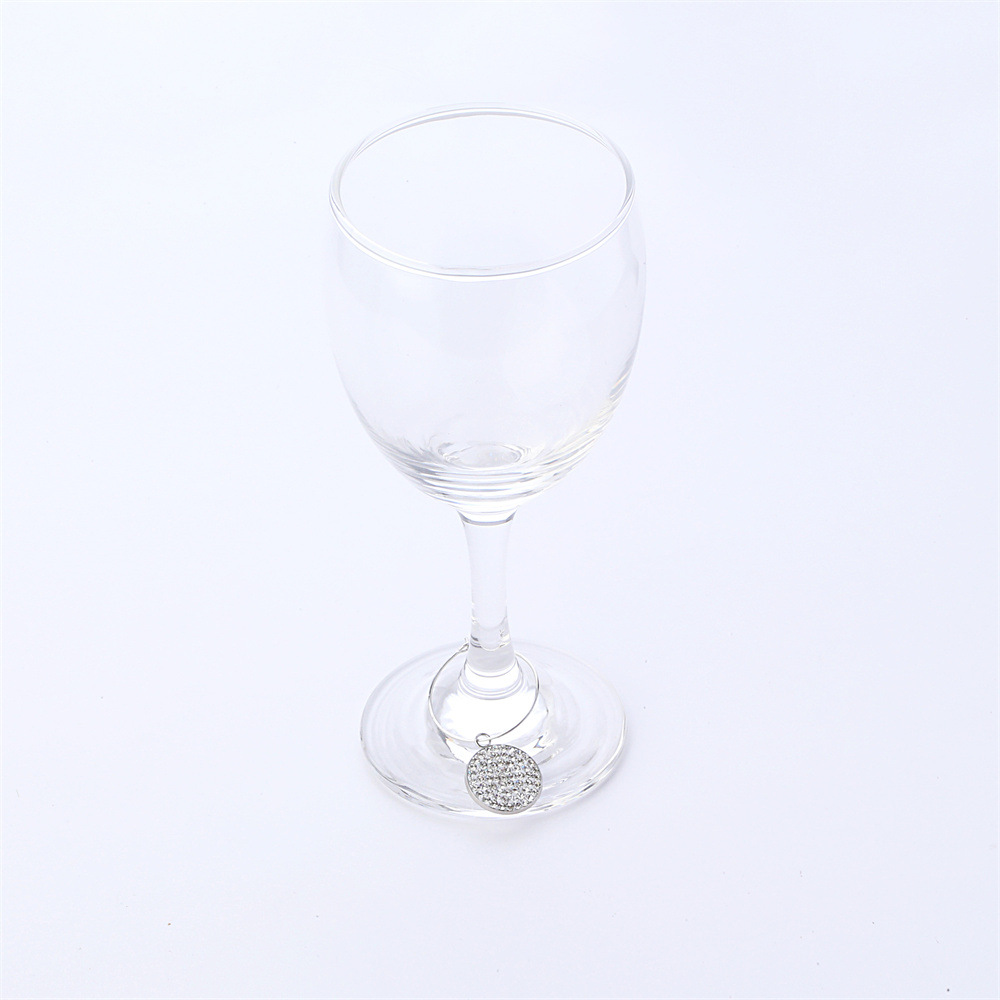 ダイヤモンドワイングラスマーカーステンレススチールラウンドレッドワイングラス識別子ペンダントカップ装飾バーツール