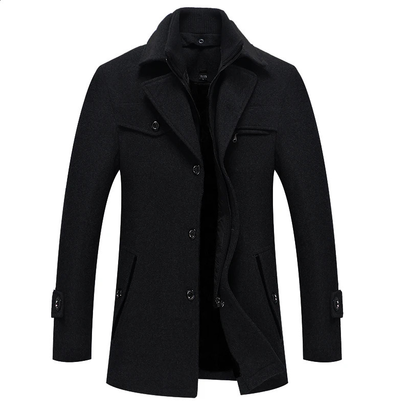 Männer Wollmischungen Mann Klassische Mode Trenchcoat Jacken MaleLong Slim Fit Mantel Warme Oberbekleidung Windjacke 231030