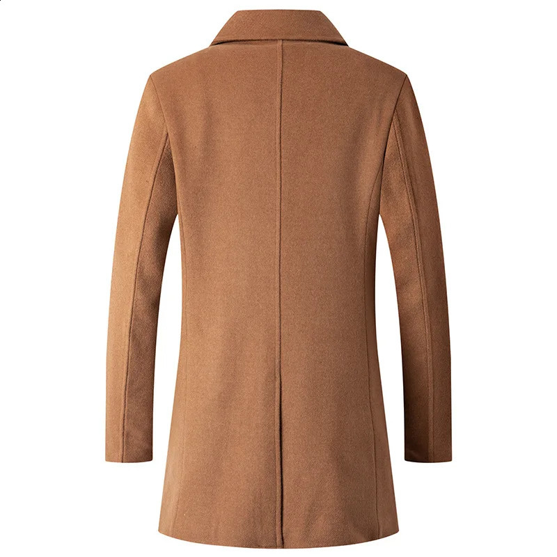 Men's Wool Blends Men Doublebreasted Cashmere Long Trench Coats Covercoats Winter Jackets Male Business Casual 231030