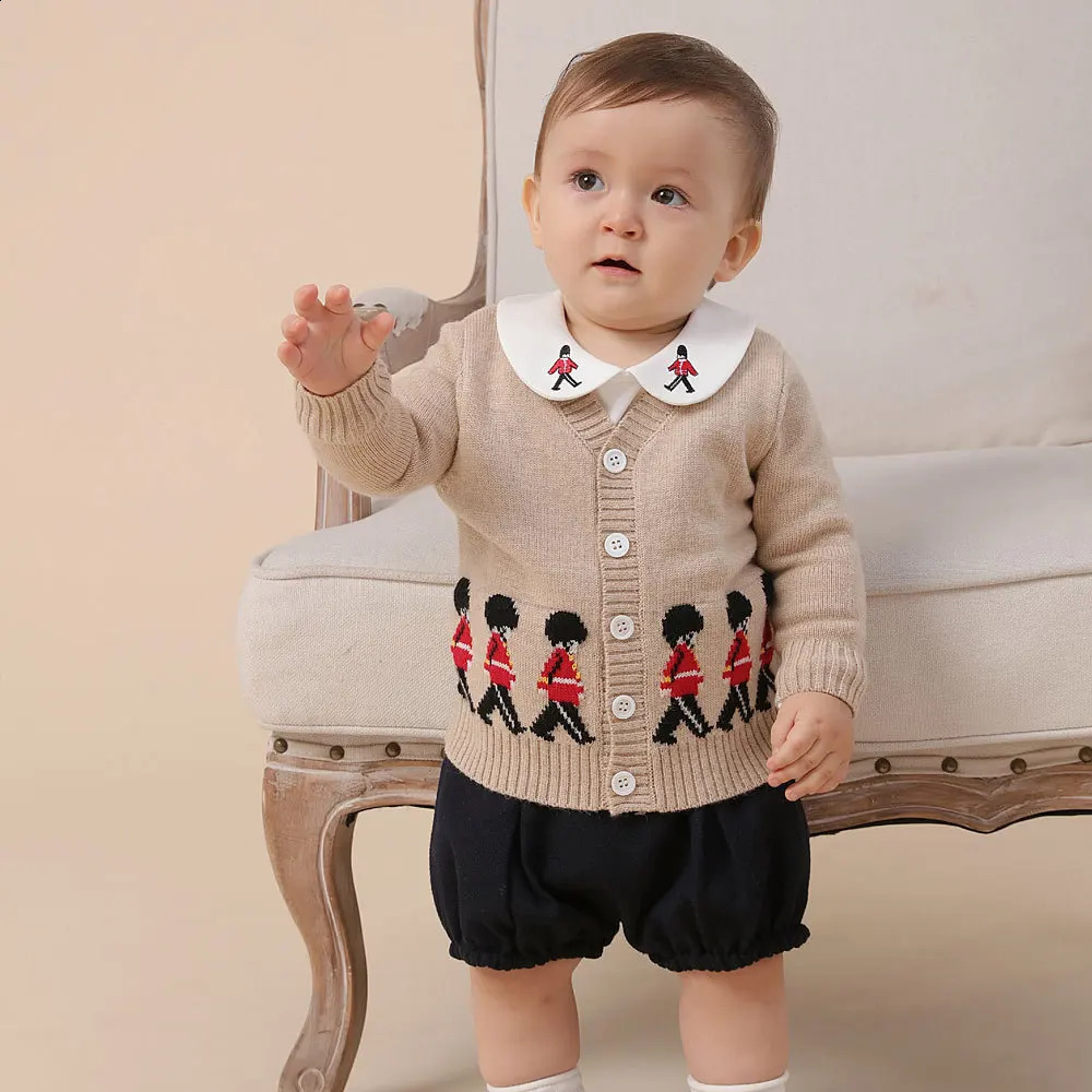 Кардиган для маленьких мальчиков, свитер, пальто для рождения, осень, вязаная весенняя детская вязаная верхняя одежда, детская одежда для мальчиков 231030