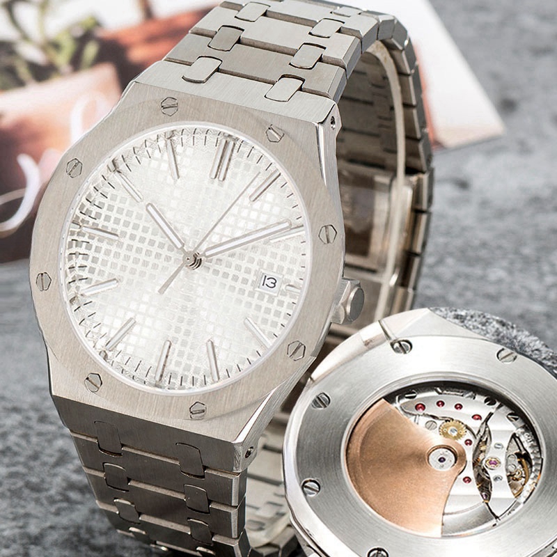 Uhr Designeruhr Herren vollautomatisches mechanisches Uhrwerk Komplett aus Edelstahl Saphirglas 42 mm Luxusuhr
