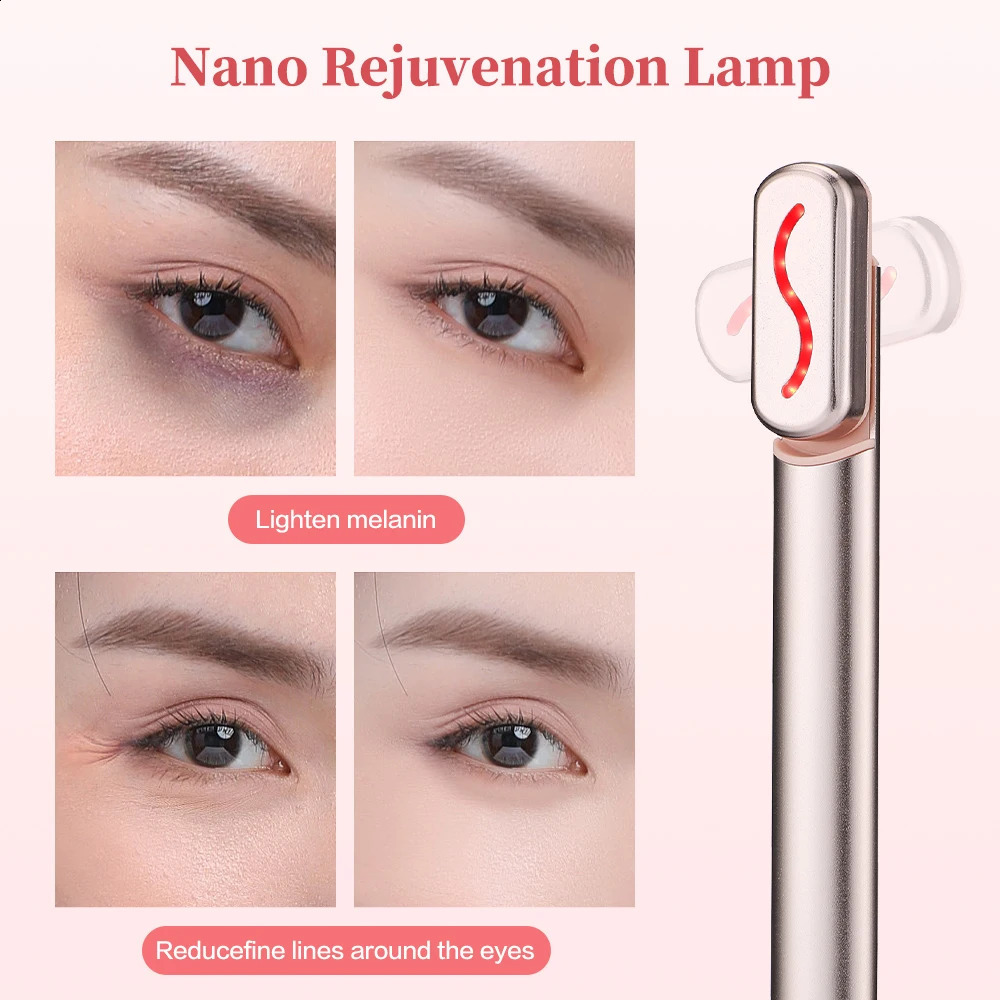 Face Care Devices Microcurrent Eye Beauty Instrument Vibration High Frequency Constant Temperature Red Light Massage Stick 231030