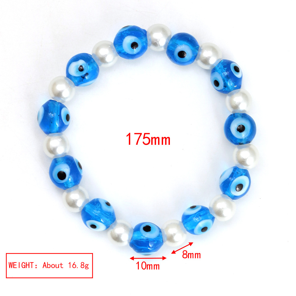 Bracelet œil du diable pour femme, Imitation de perles, émail bleu, mauvais œil, perles, accessoires de bijouterie, en vrac