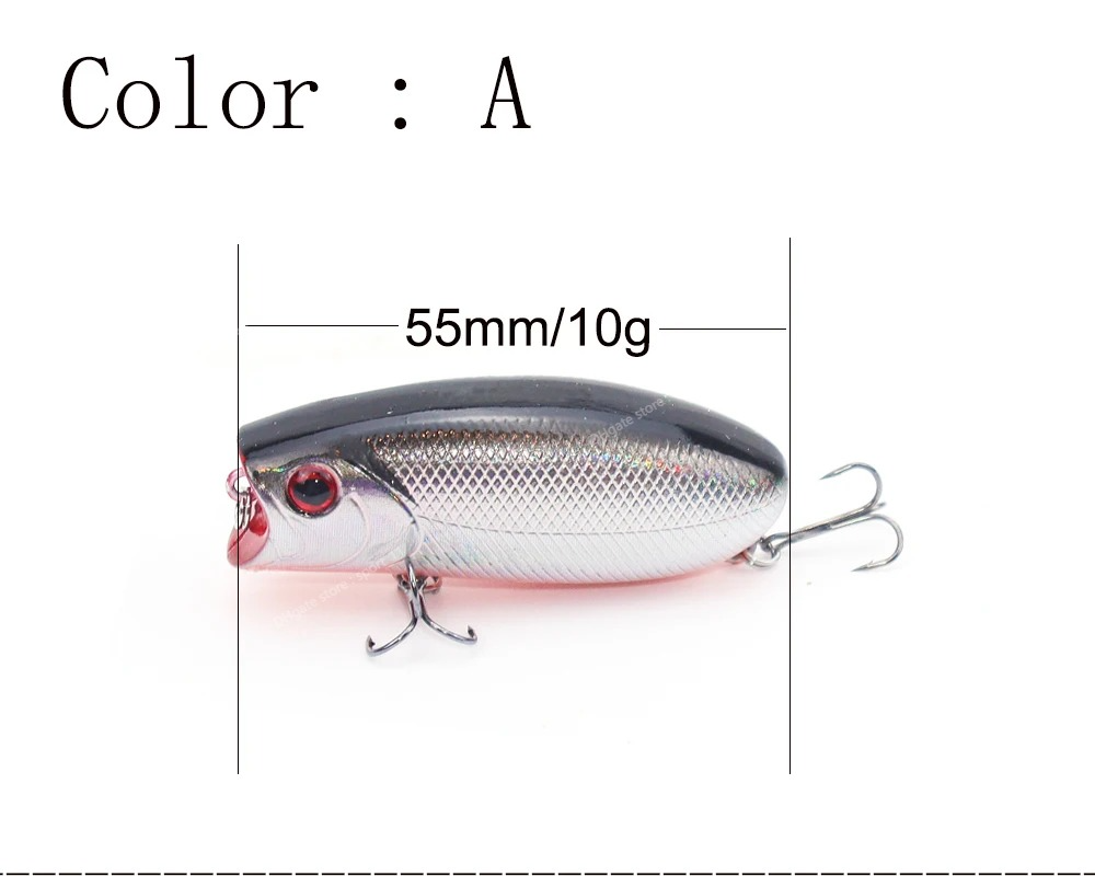 Nouveau modèle Hard Crank Fishing Lure 55 mm 10g Appât dur artificiel Popper avec bille de pêche à la pêche