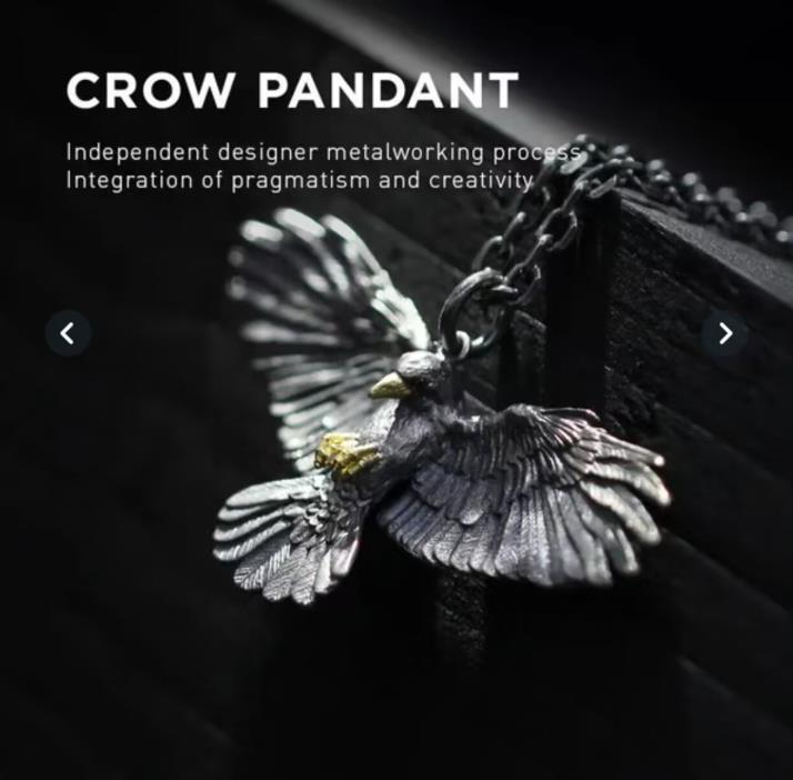 Vintage 316Lstainless Steel Crow Pendant Necklace Domineering Crow Necklace Party Hip Hop Jewelry Fashion Accessories