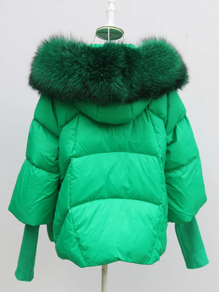 Parka en duvet d'oie pour femme, manteau chaud surdimensionné, col en vraie fourrure, épais, de luxe, veste de luxe, collection automne-hiver 2023, 231030