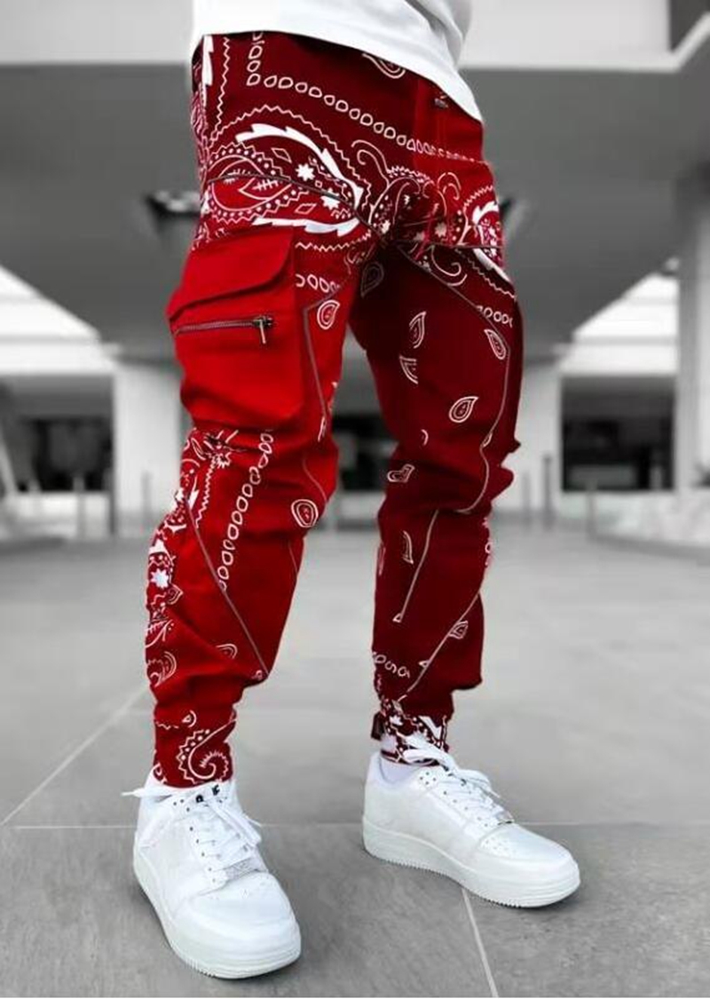 Designer Mens Cargo Pantalons Casual Sports Multi Pocket Réfléchissant Imprimer Harem Pantalons de survêtement Hip Hop Streetwear Trendy Hommes Jogger Pantalons