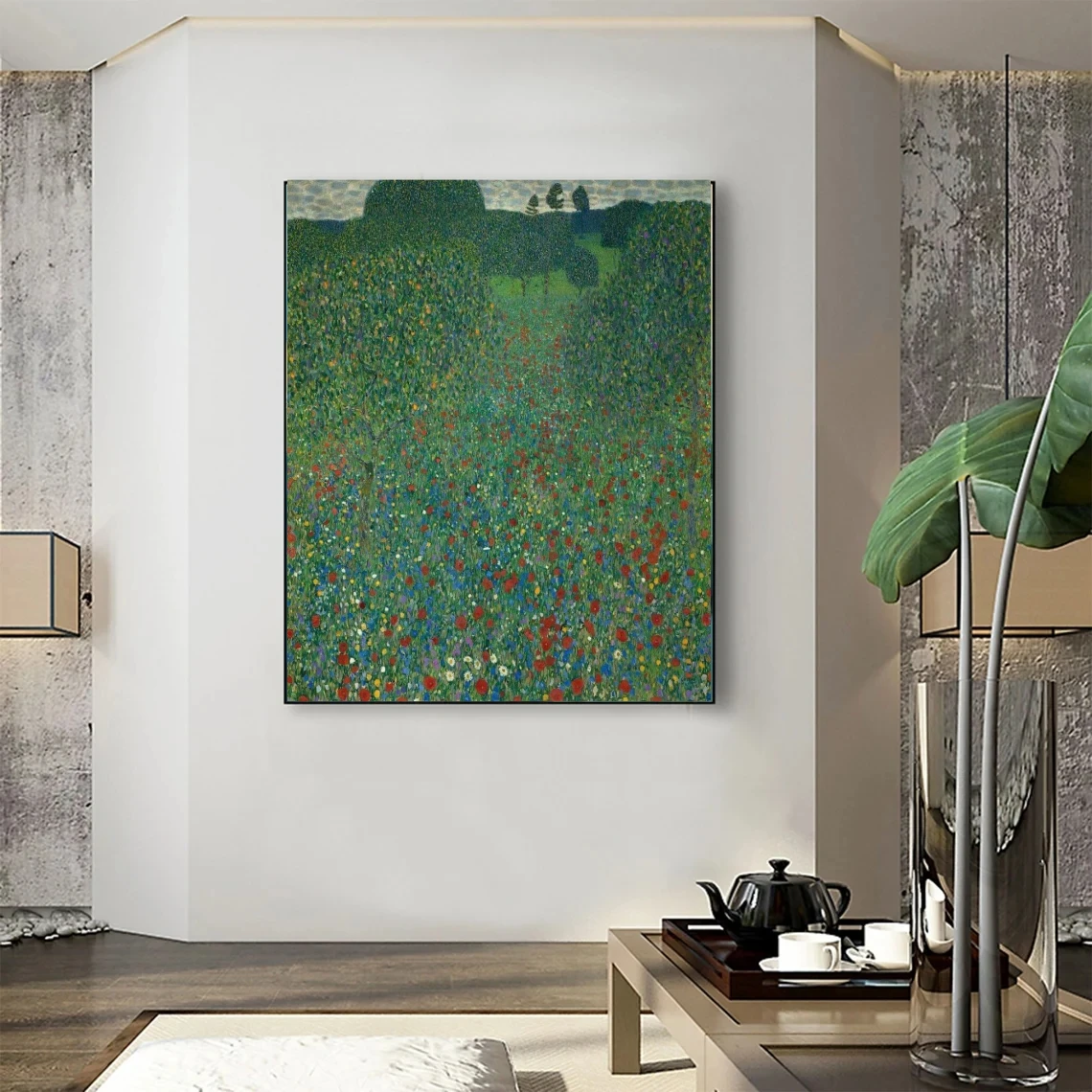 Field of Poppies, 1907 par Gustav Klimt Huile sur toile Replica Masterpiece Wall Art For Bedroom Christmas Home Decoration Handmade