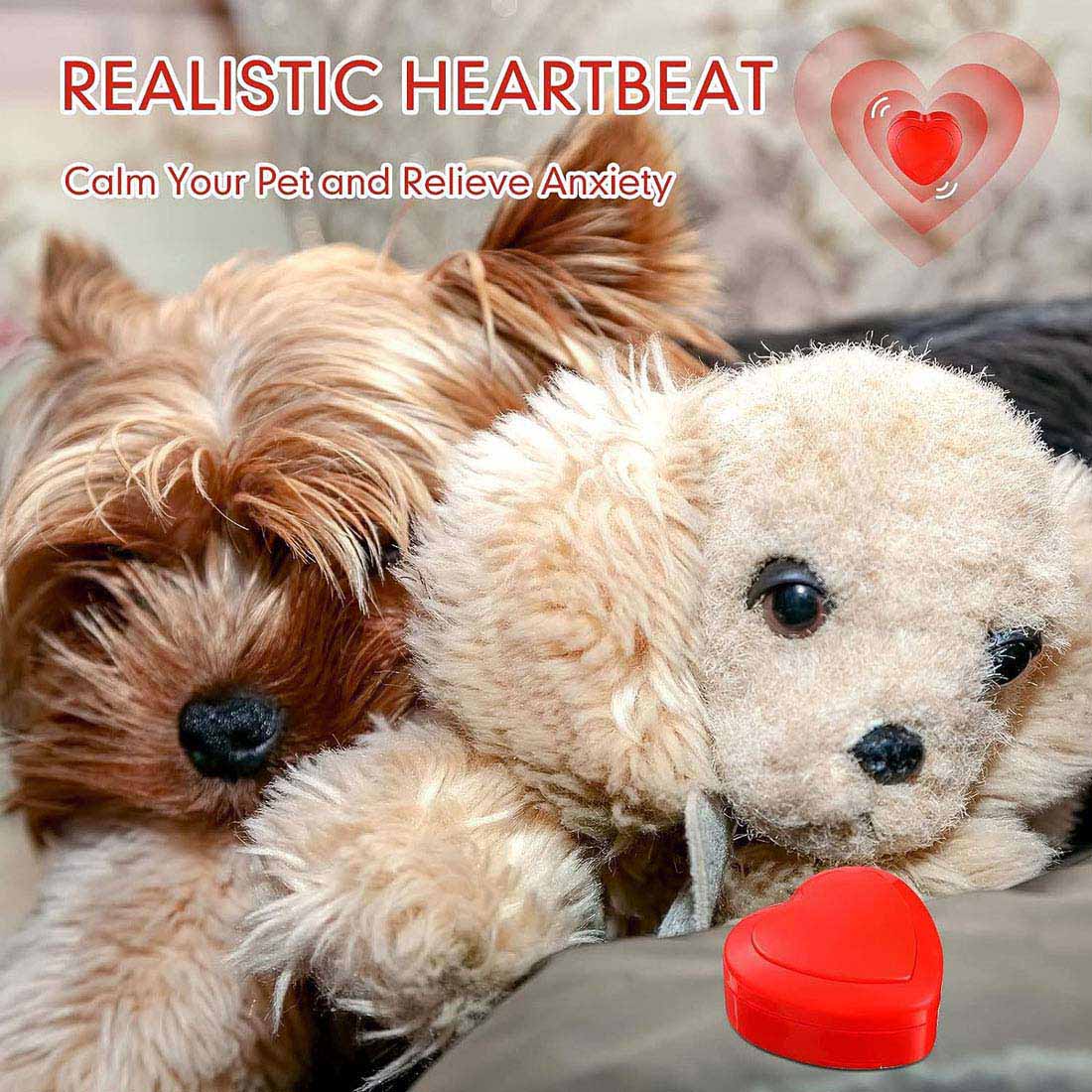 Heartbeat Toy för valp, beteendeträning Dog plysch husdjur leksak snuggle ångest lättnad sömnhjälpdocktillbehör.