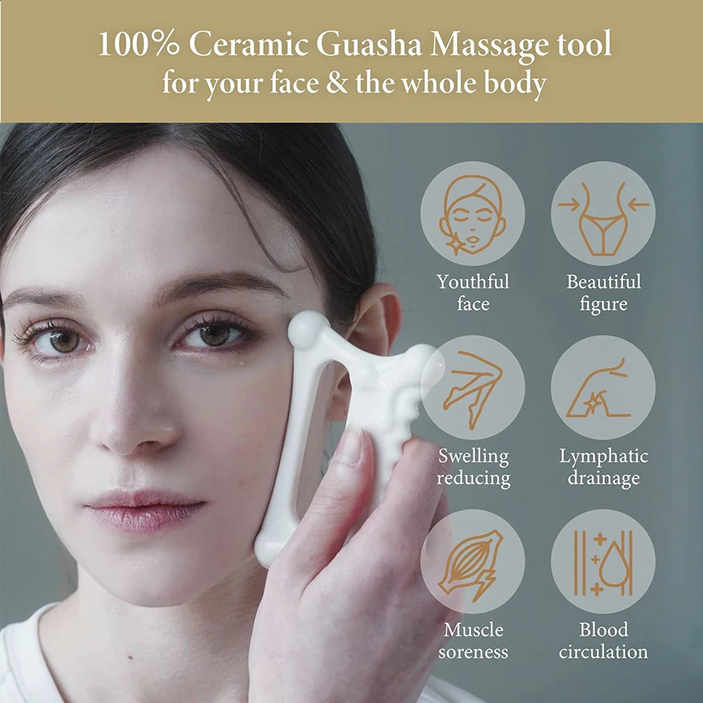 Urządzenia do pielęgnacji twarzy Gua Sha Tools Massagers Ceramiczne skrobak do podnoszenia szczupłej skóry napinanie narzędzie do masażu spa 231030