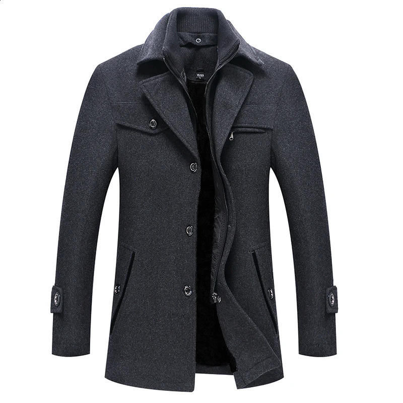 Männer Wollmischungen Mann Klassische Mode Trenchcoat Jacken MaleLong Slim Fit Mantel Warme Oberbekleidung Windjacke 231030