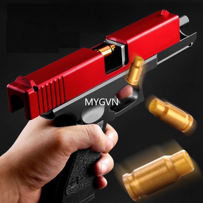 Toy Manual EVA Soft Bullet Foam Dart Shell Ejection Pistol Blaster Shooting Toy Gun Firing With Silencer For Children Kid Adult CS Fighting