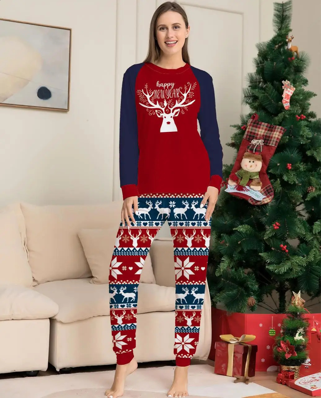 Passende Familien-Outfits, Weihnachtspyjamas, Nachtwäsche, Familia-Look, Anzug für Eltern und Kinder, Pyjama-Sets 2023 231030