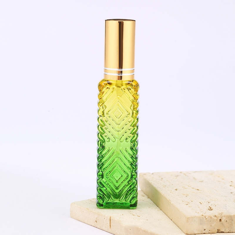 Gradient 15ml Glass Perfume Bottles Colorful Diamond Atomizer Portable Fragrance Fashion Lady Spray Scent Pump Case Refillable Empty Travel Cosmetic Packaging