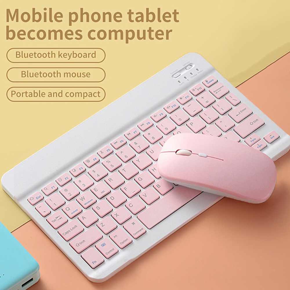 Mini clavier Bluetooth 10 pouces, sans fil, Rechargeable, pour téléphone, tablette, russe, espagnol, pour Android, ios, Windows