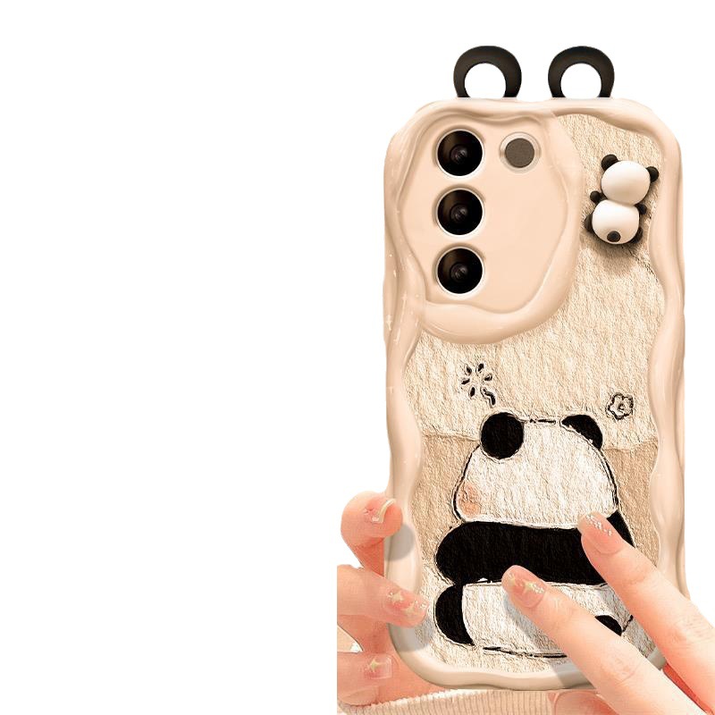 Phone case suitable for 14promax 15 13 3D panda doll 11/12min anti drop xs