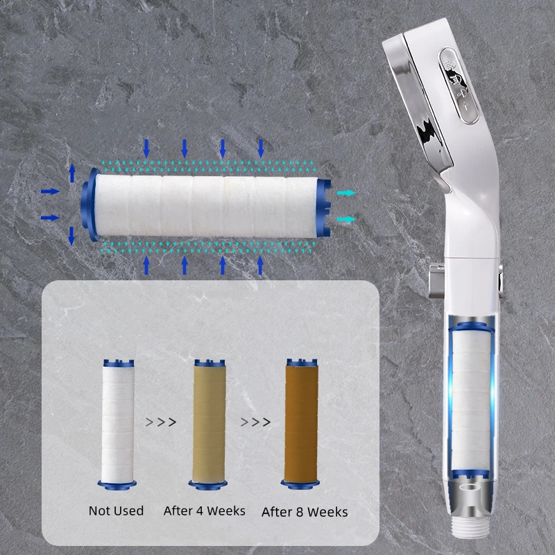 Cabeças de chuveiro do banheiro 4 modos cabeça de alta pressão com botão liga / desliga pulverizador de economia de água filtro de bocal ajustável para 231030