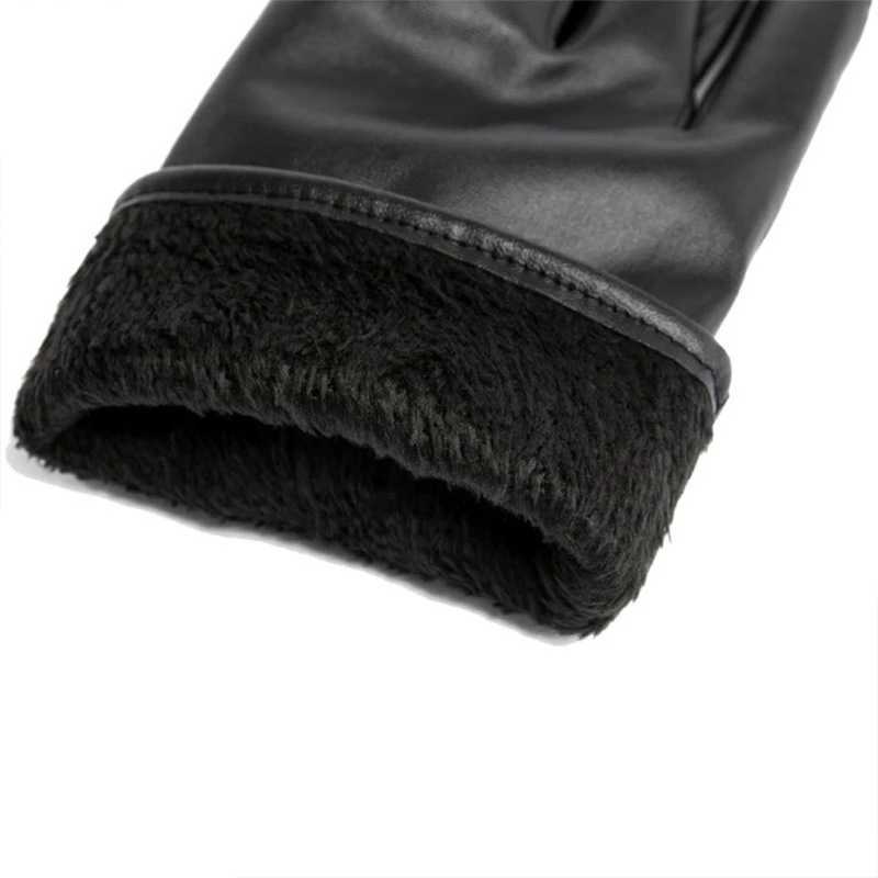 Fingerlose Handschuhe Touchscreen Fahrhandschuhe Damen Herren Lederhandschuhe Winter Gefüttert Fleecefutter Dicke Warme Handschuhe Winter FahrradhandschuheL231017