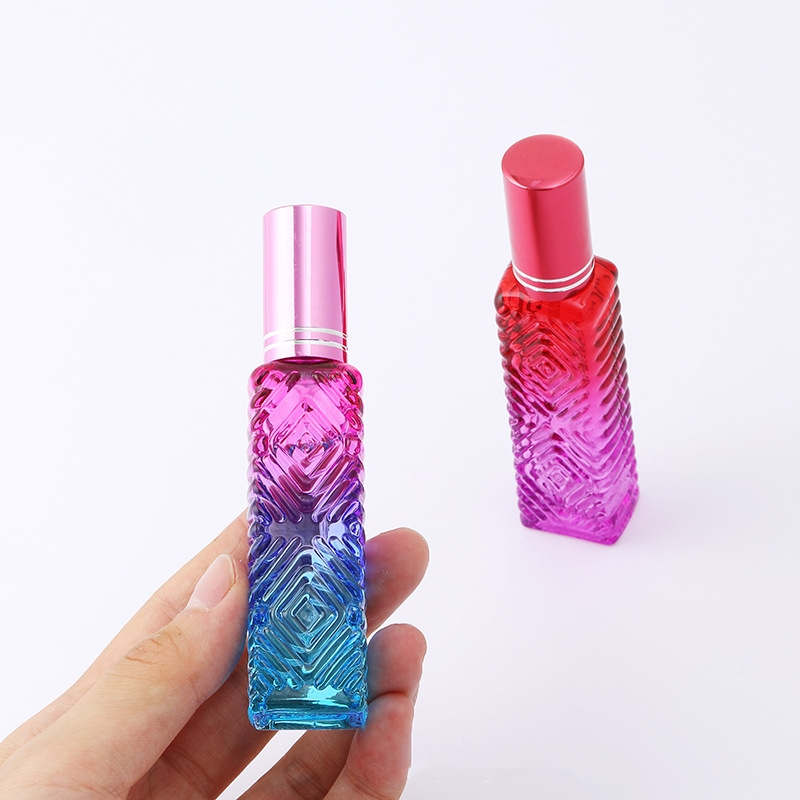 Gradient 15ml Glass Perfume Bottles Colorful Diamond Atomizer Portable Fragrance Fashion Lady Spray Scent Pump Case Refillable Empty Travel Cosmetic Packaging