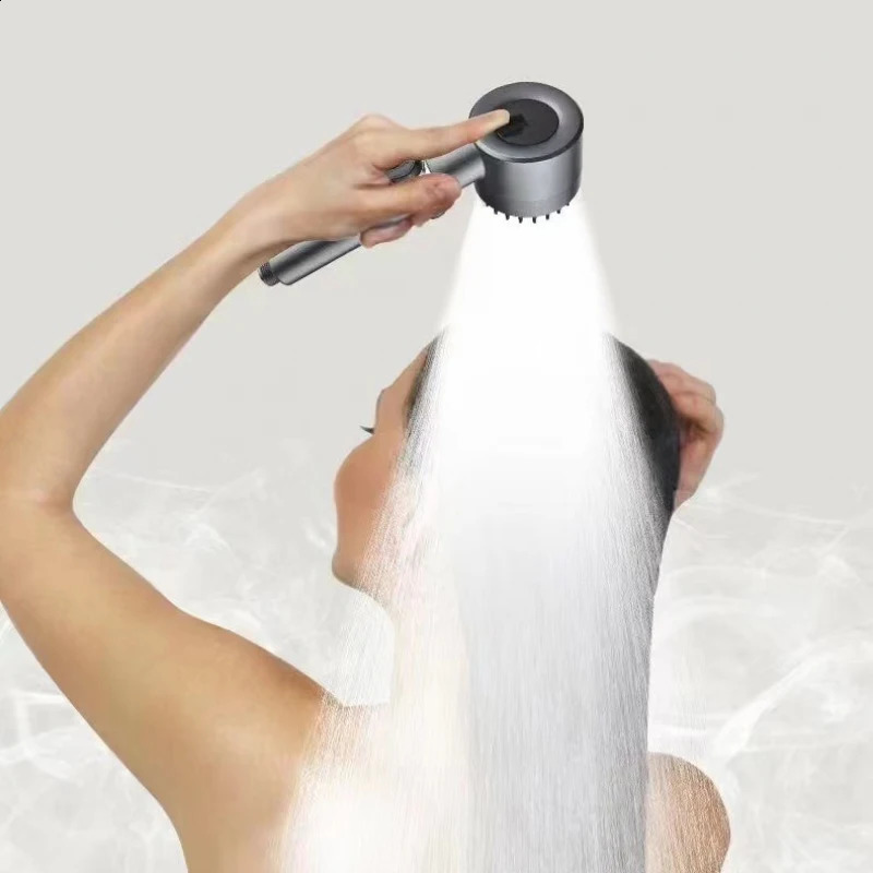 Bathroom Shower Heads 3 Modes Adjustable Head 4 In 1 Massage High Pressure Water Saving OneKey Stop Spray Nozzle Parts 231030