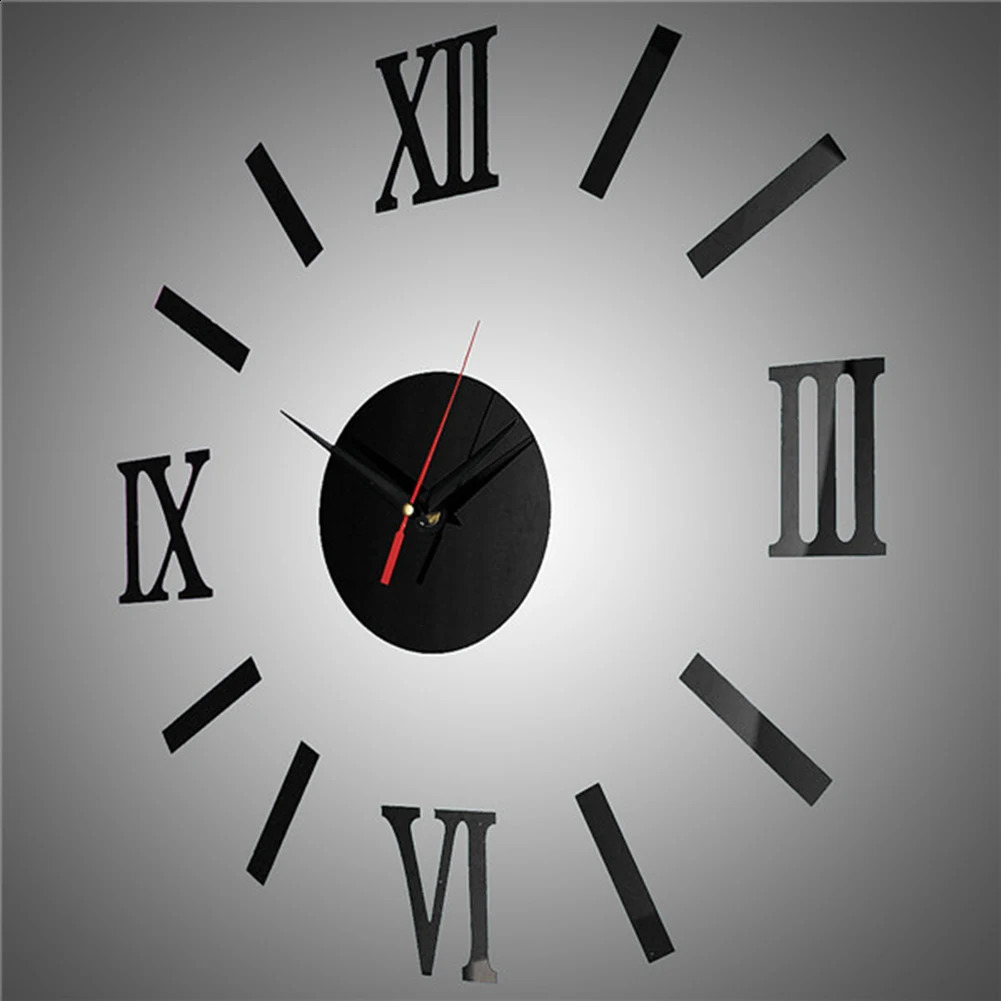 Настенные часы 3D акриловая зеркальная поверхность римские цифры наклейки для часов домашний декор «сделай сам» 10WG 231030