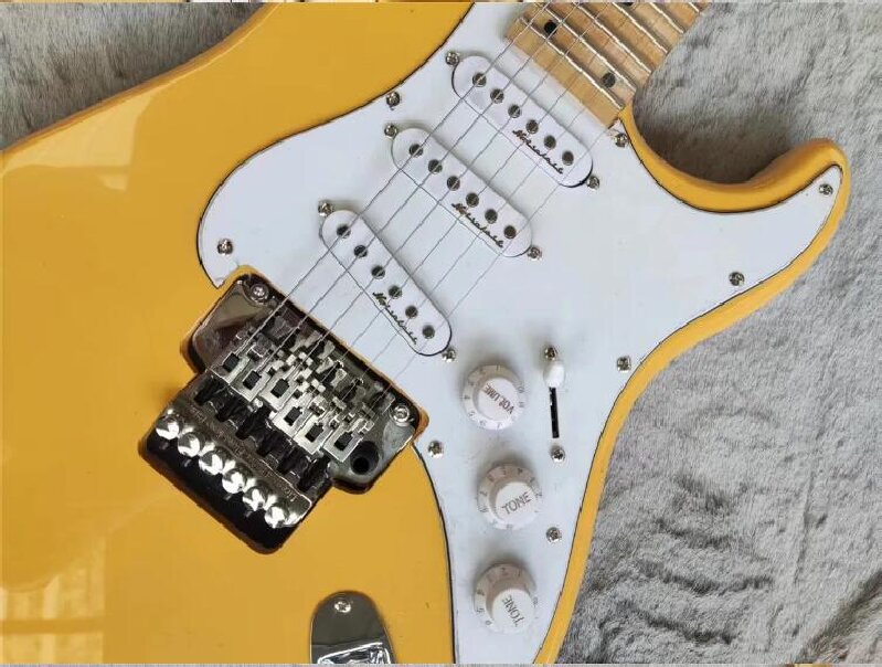 Ny!!! Scalloped Fingerboard Yngwie Malmsteen Guitar, Big Head St Electric Guitar, Vintage Cream White