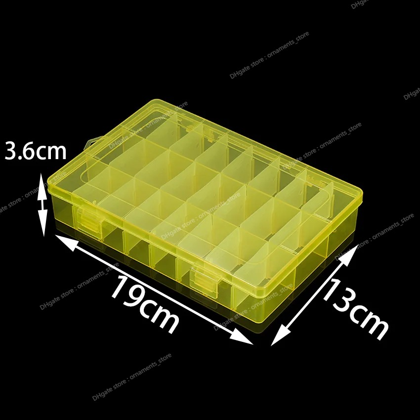 24 Grids Adjustable Plastic Jewelry Beads Accessories Storage Boxs Case Jewelry Display Beads Earring Making Organizer Container Jewelry AccessoriesJewelry