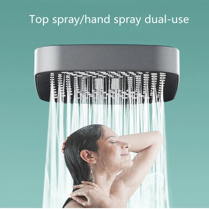 Cabezales de ducha de baño 4 modos de lluvia ajustable cabezal de ducha de gran flujo accesorios mezcladores de ahorro de agua de alta presión 231030