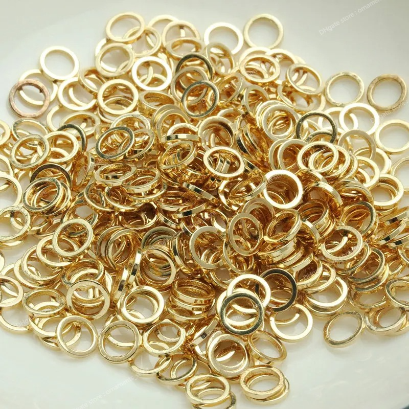 14k Color dourado Brass Ringos fechados 4mm 5mm 6mm Acessórios de jóias Fazendo suprimentos de jóias Fazendo juízes componentes de descobertas