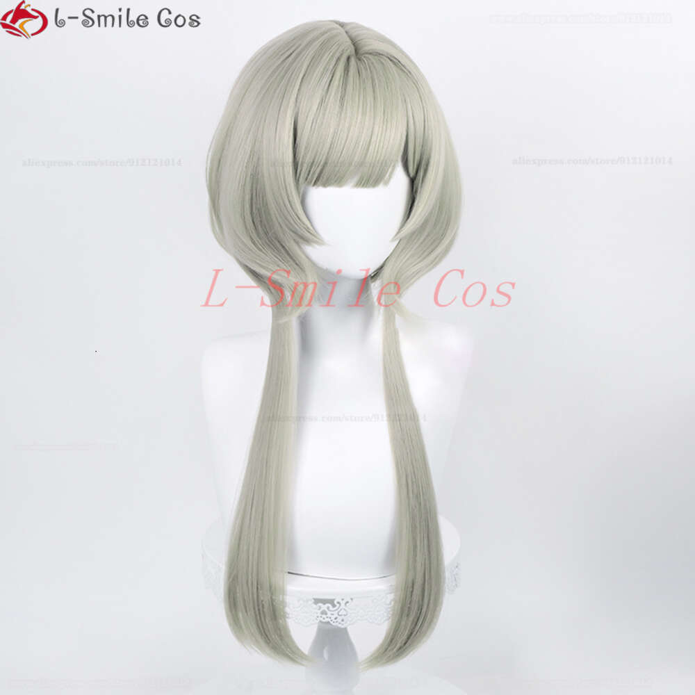 Disfraces de catsuit juego Genshin Impact Fatui Sandrone Cosplay 60 cm de largo lino ligero resistente al calor pelucas de fiesta de pelo sintético + gorro de peluca