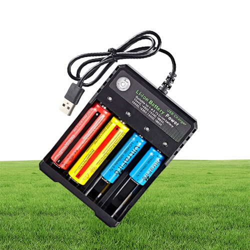 Multifonction 18650 USB Chargeur Quad Slot Liion Battery Power pour 37V Batteries de lithium rechargeable1195656