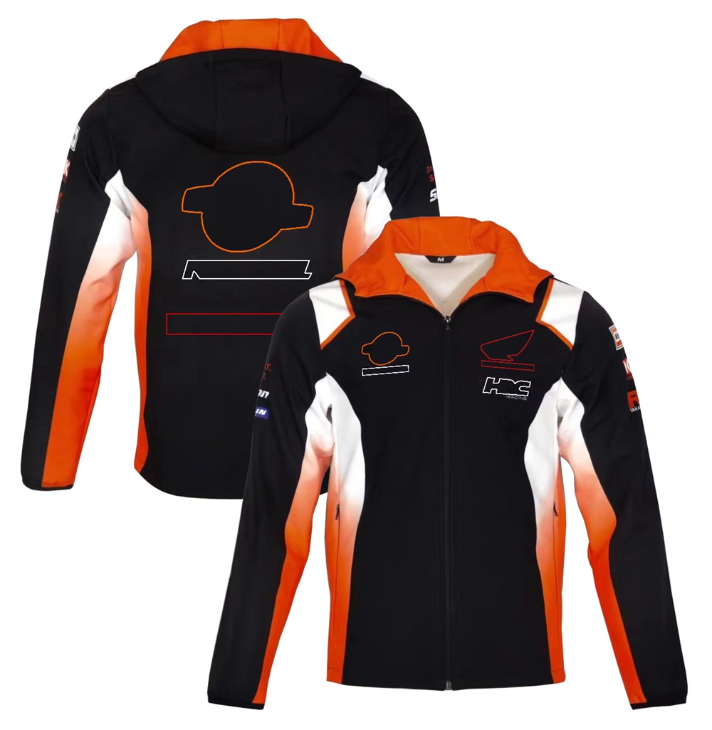 2023 Motorcykel racing hoodie jacka Motorcykel ridning vindtät full zip jacka höst vinter utomhus varm huva vindbrytare jacka