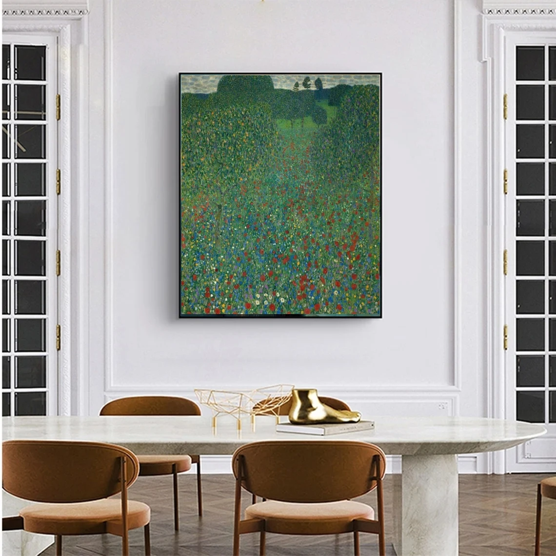 Field of Poppies, 1907 par Gustav Klimt Huile sur toile Replica Masterpiece Wall Art For Bedroom Christmas Home Decoration Handmade