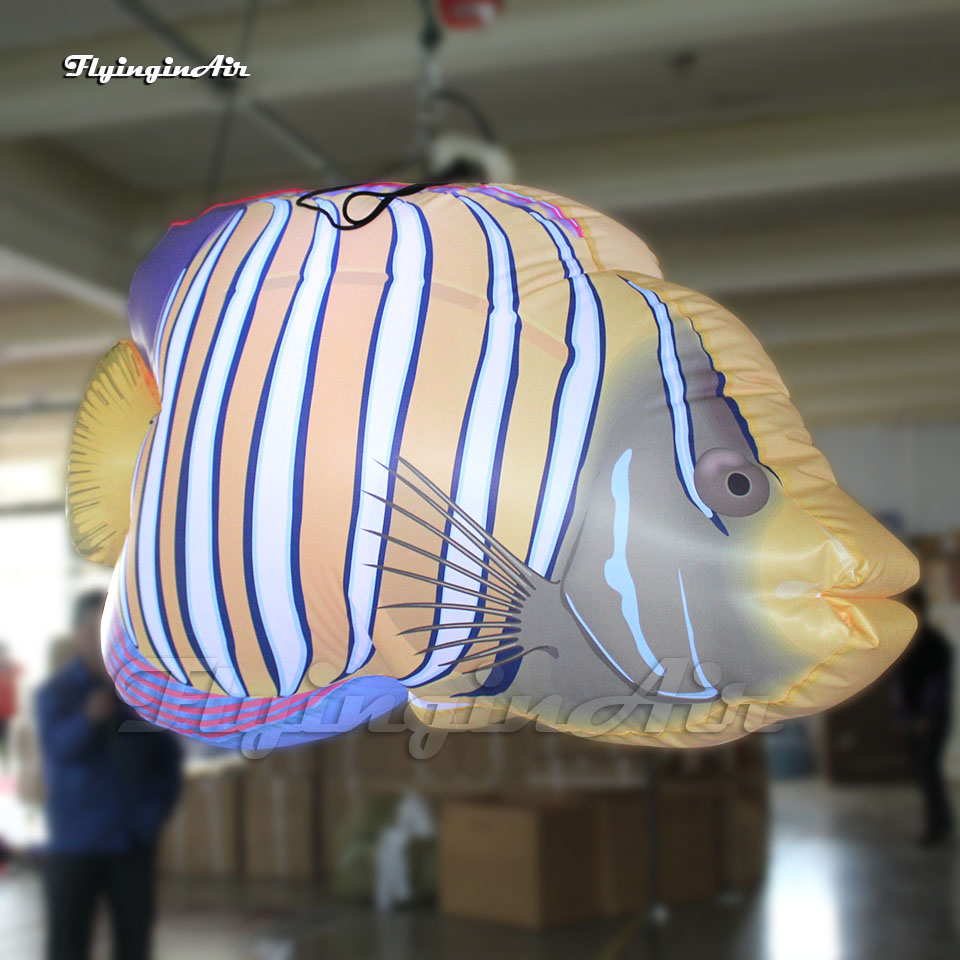 Balões de festa lideraram o aquário de peixes tropicais infláveis ​​pendurados peixes coloridos inflados para o show marítimo