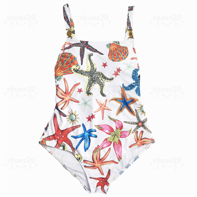 Starfish Print ملابس السباحة محب مبطن للنساء Up Women039S Onepiece Swimsuits في الهواء الطلق على الشاطئ